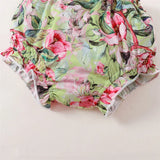 Baby Girl Puff Sleeve Flowers Clothes Set