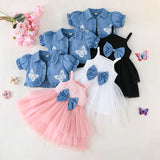 Infant Girl Tulle Dress Cardigan Clothes Set