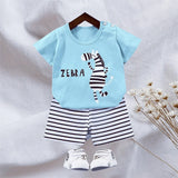 Boys Summer Cotton Zebra Clothes Set 1-6 Years
