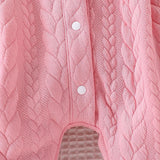 Warm Cute Newborn Baby Girls Pink Jumpsuit