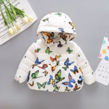 Butterfly Print Winter Jackets