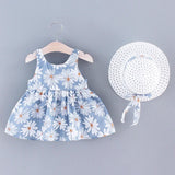 Floral Baby Girls Dresses With Hat