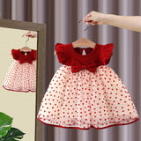 Baby Girl Bow Flying Sleeves Dress