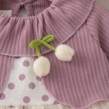 Baby Girl Long Sleeve Polka Dot Dresses