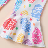 Colorful Easter egg pattern on baby girl pants