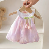 Pink and Purple baby girls summer tulip dress