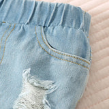 Baby Girl Toddler Leopard Jeans Clothes Set
