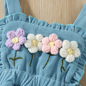 Baby Girls Crochet Flowers Clothes Set