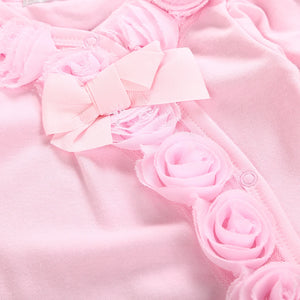 Newborn Baby Girl Footed Rompers Headband