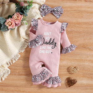Newborn Baby Girl Leopard Clothes Set