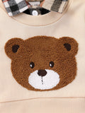 Cute Bear Embroidered Sweatshirt Pants Baby Outfit