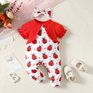 Newborn Baby Girls Ladybug Clothes Set