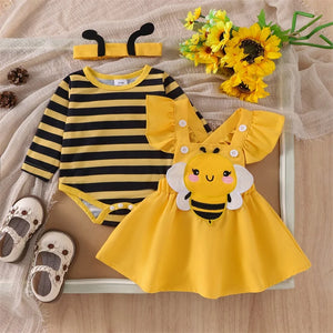 Newborn Baby Girl Bee Clothes Set