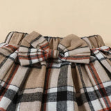 Newborn Baby Girl Plaid Bear Clothes Set