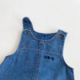 Baby boy and baby girl denim rabbit jumpsuits