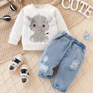Newborn Baby Girl Boy Elephant Clothes Set