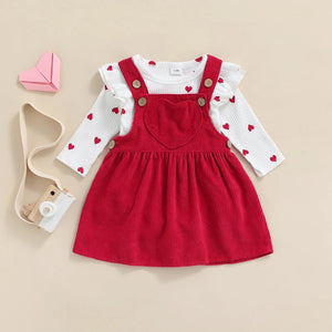 Baby Girls Heart Pattern Clothes Set