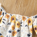 Baby Girls Floral Rompers Flare Pants Set