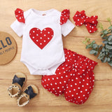 Newborn Baby Girl Polka Dot Summer Outfit Set