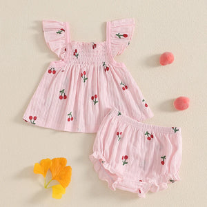Baby Girl Cherry Summer Outfit