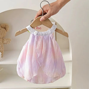 Pink and Purple baby girls summer tulip dress
