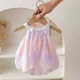 Pink and Purple baby girls summer tulip dress