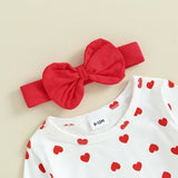 Baby Girl Bear Embroidery Denim Jumpsuit Clothes Set