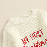 Baby Boy Girl Christmas Embroidery Sweater Rompers