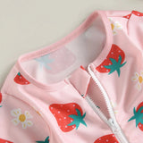 Baby Girls Long Sleeve Zipper Swimsuit