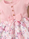 Baby Girl Pink Romper Dress & Headband