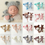 Bear and Baby Cap Newborn Photography Accessories