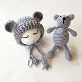Baby Accessories - Bear And Baby Cap Newborn Photography Accessories
