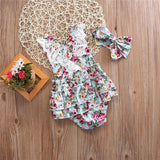 Summer Floral Rompers & Headband Set