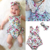 Summer Floral Rompers & Headband Set