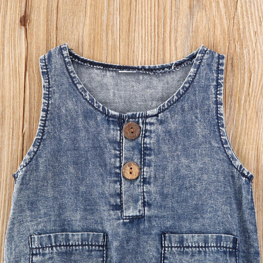 Baby Clothes - Thin Denim Rompers 0-12M