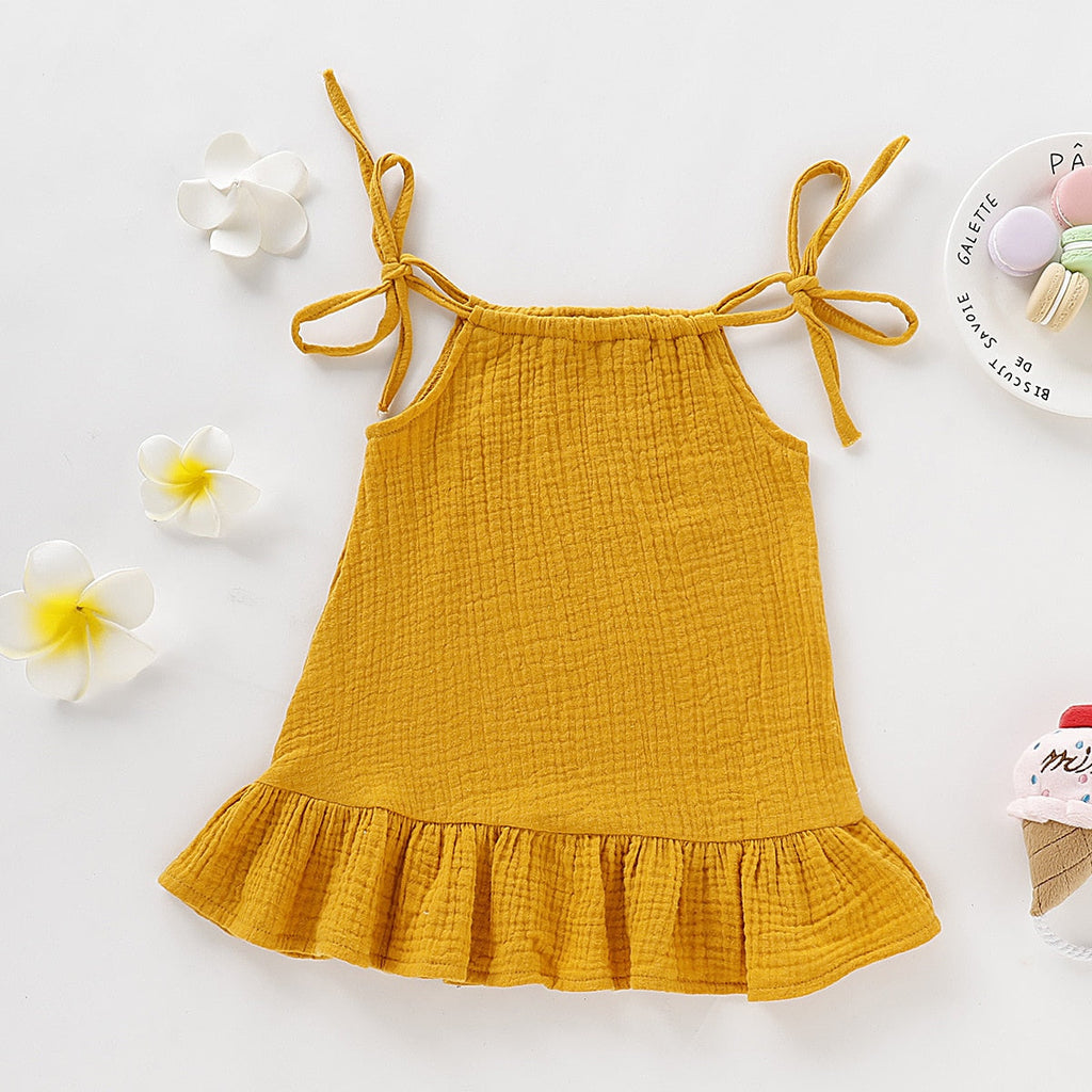 Baby Girl Dress - Summer Toddler Baby Girl Sleeveless Ruffles Dresses