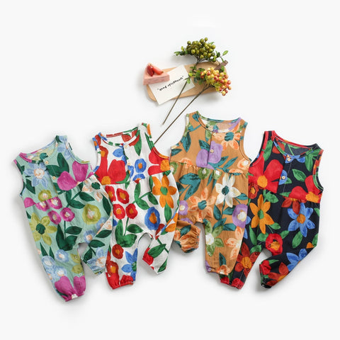 Baby Romper - Baby Girls Sleeveless Jumpsuits