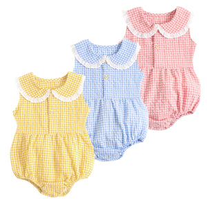 Baby Romper - Cute Plaid Newborn Baby Toddler Bodysuits