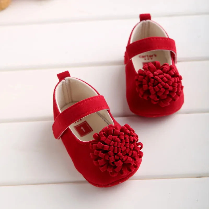 Baby Shoes - 5 Color Options Flower Shoes 0-18M
