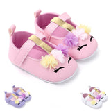 Baby Girls Flower Unicorn Shoes 0-18M