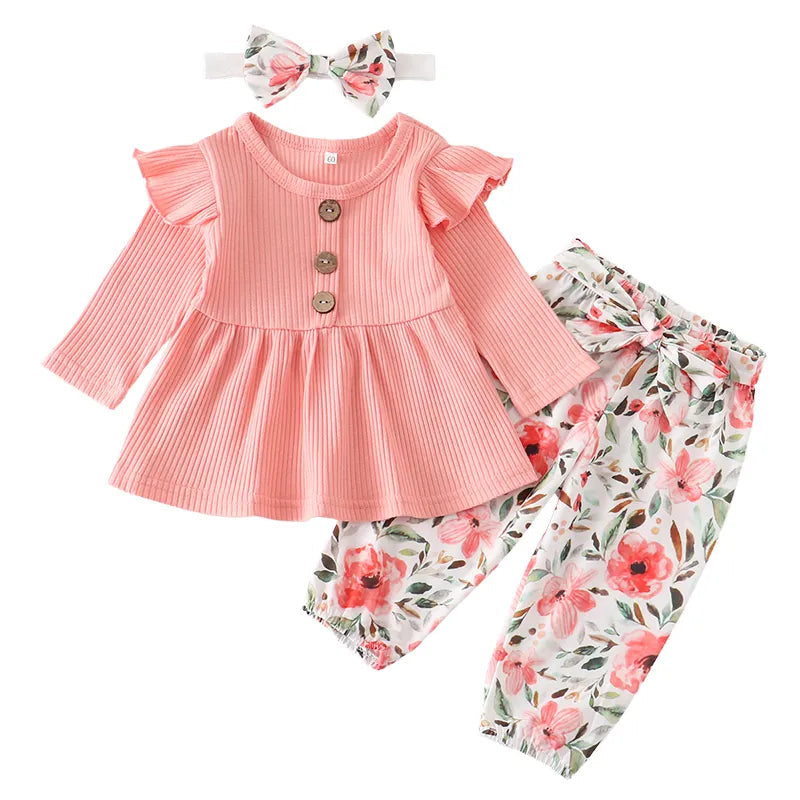 Baby & Toddler - Autumn Baby Girl Clothes Sets (Multiple Colors)