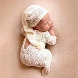 Newborn Photography Suit Romper Hat Set