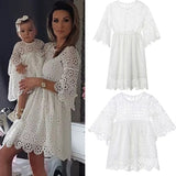 Mother Daughter Matching White Dress