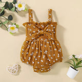 Newborn Baby Girls Flower Bow Rompers