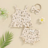 Baby Girl Summer Floral Clothes Set