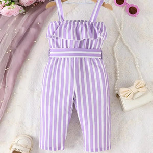 Baby Girls Purple Stripes Jumpsuit