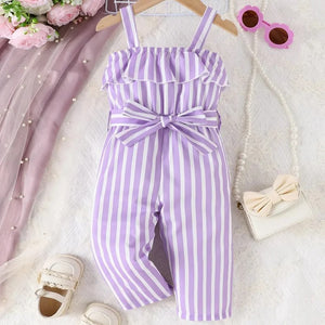 Baby Girls Purple Stripes Jumpsuit