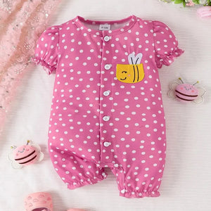 Newborn Infant Baby Short Sleeve Jumpsuit