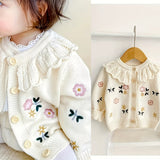 Baby Girls Flower Embroidery Cardigan