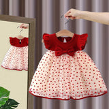 Baby Girl Bow Flying Sleeves Dress